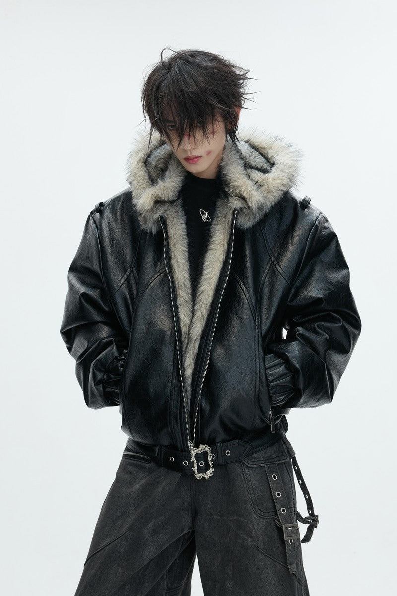 Schwere Steppjacke mit Kapuze