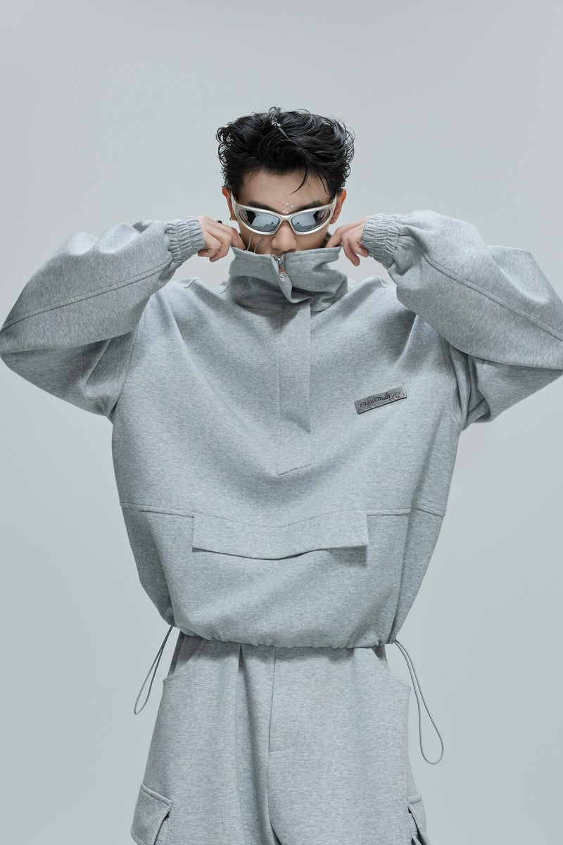 Minimalistisches Utility-Sweatshirt mit Reißverschluss
