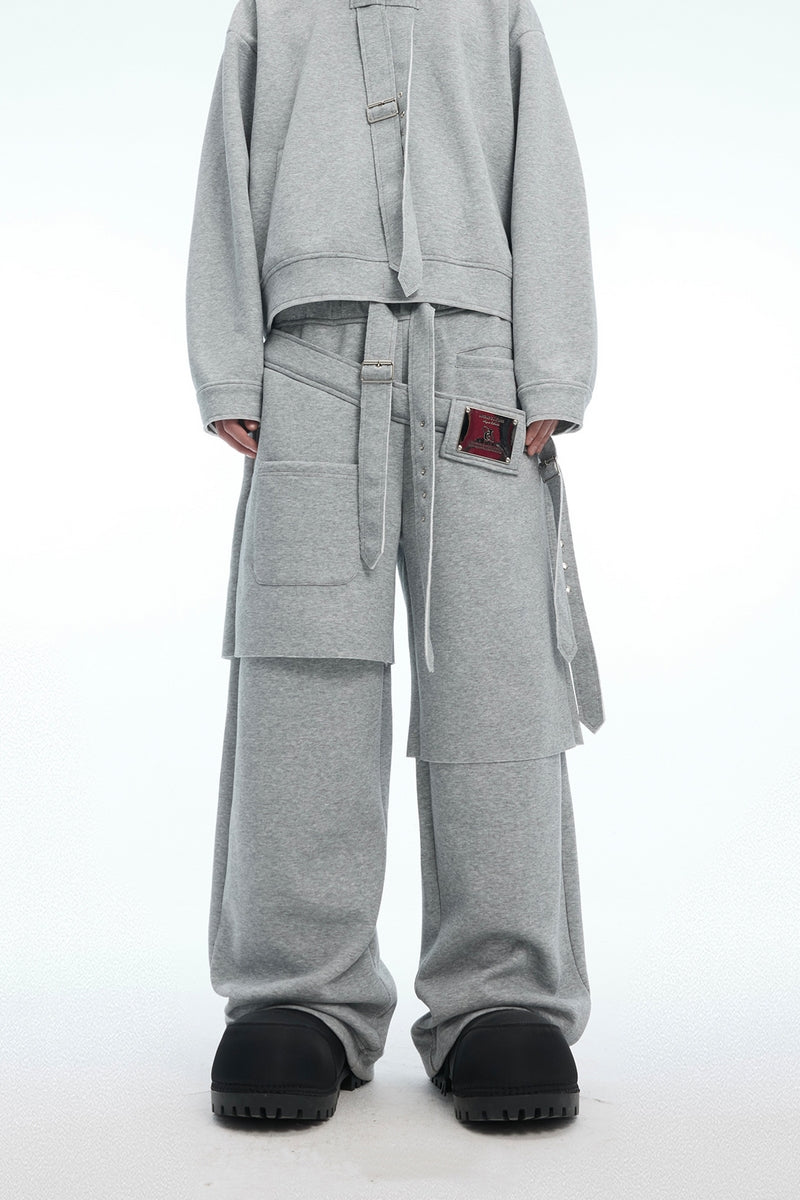 Jogginghose mit Lagenmuster und Schleifen