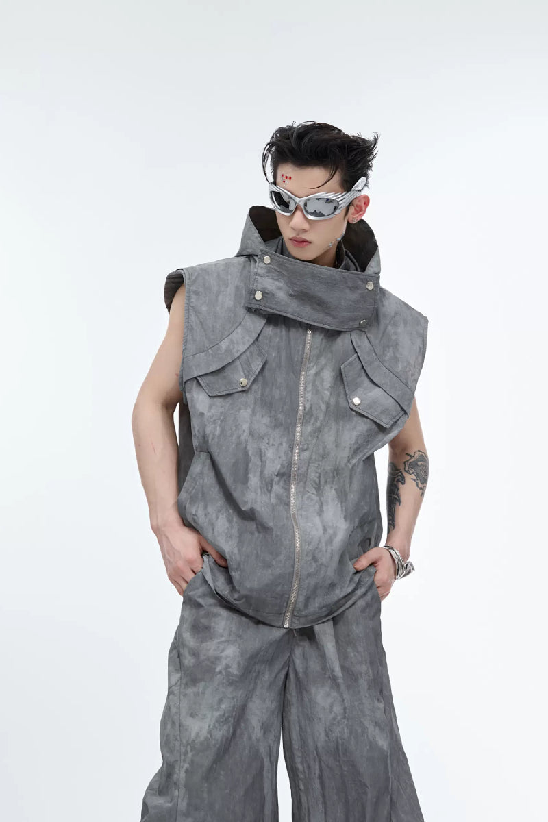 Ärmellose Utility-Weste im Used-Look