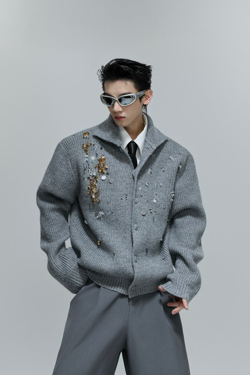 Pailletten-Rollkragenpullover