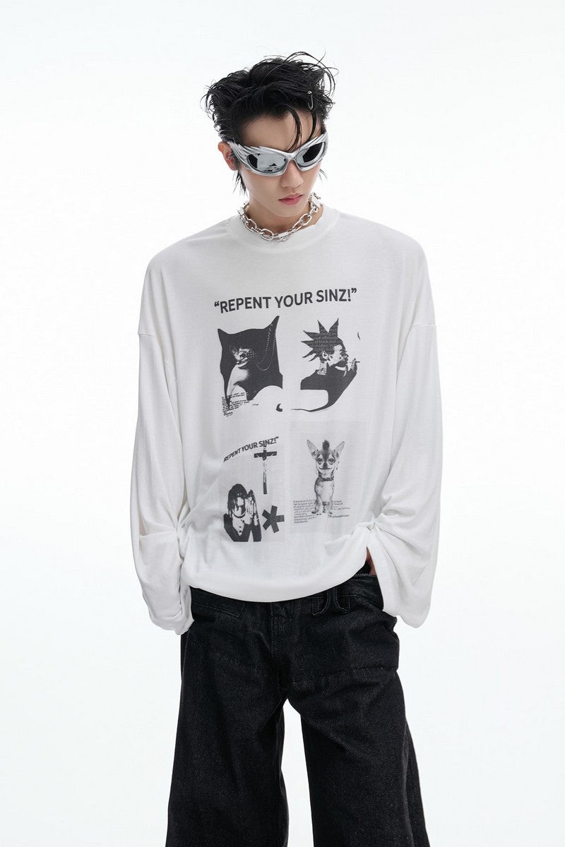 Langarmshirt mit Kunstdruck