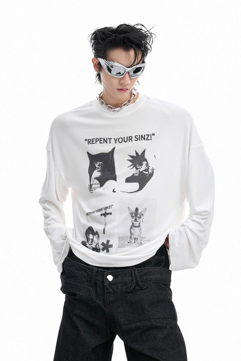 Langarmshirt mit Kunstdruck