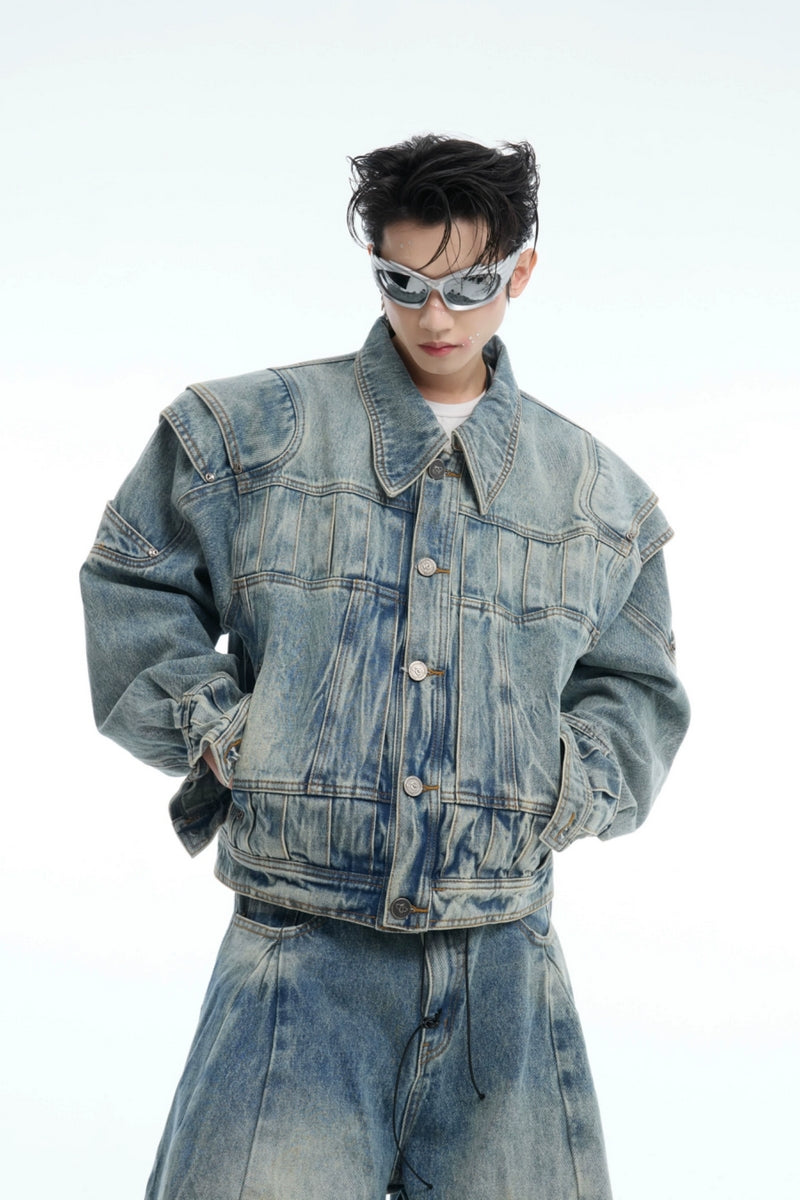 Jeansjacke im Used-Look