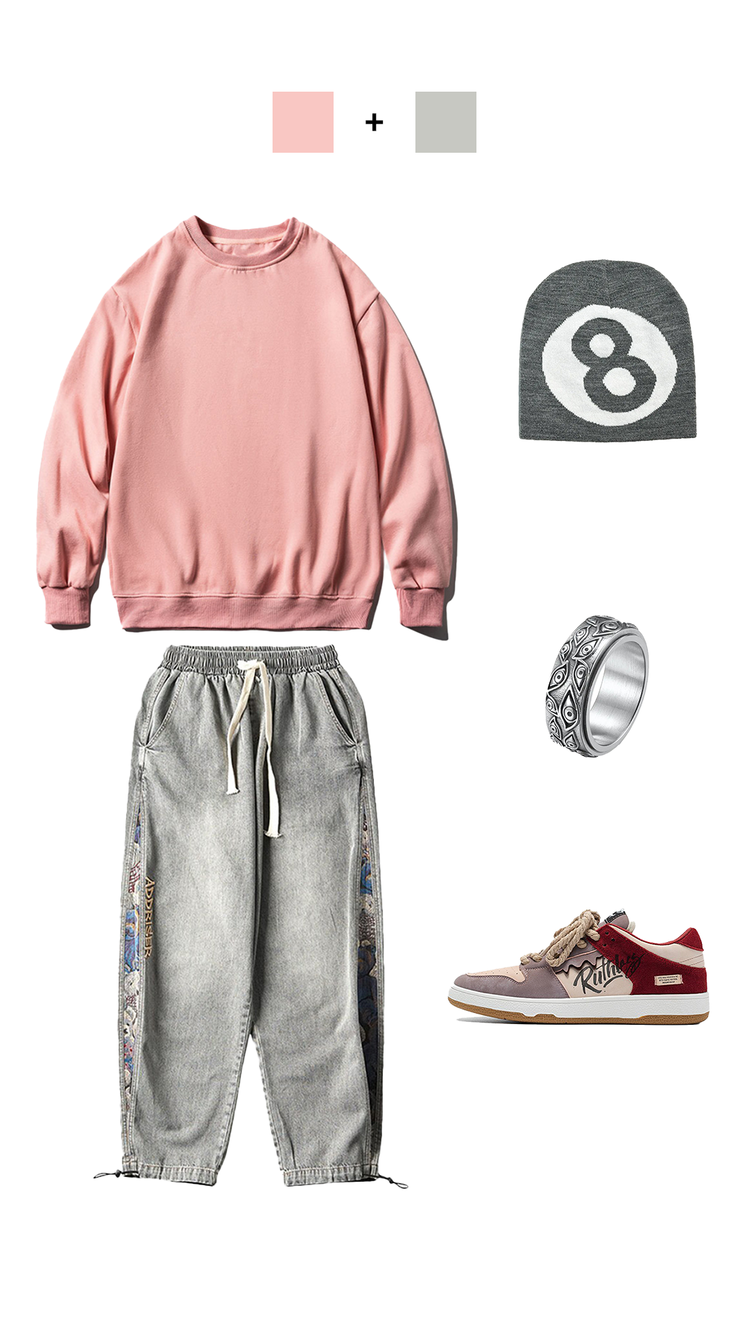 Einfarbiges, unbedrucktes Oversize-Sweatshirt