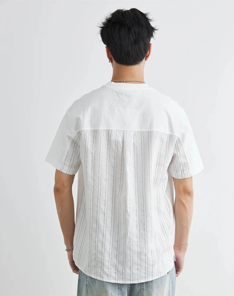 Korean Stylish Pocket Stitch Short Sleeve T-Shirt