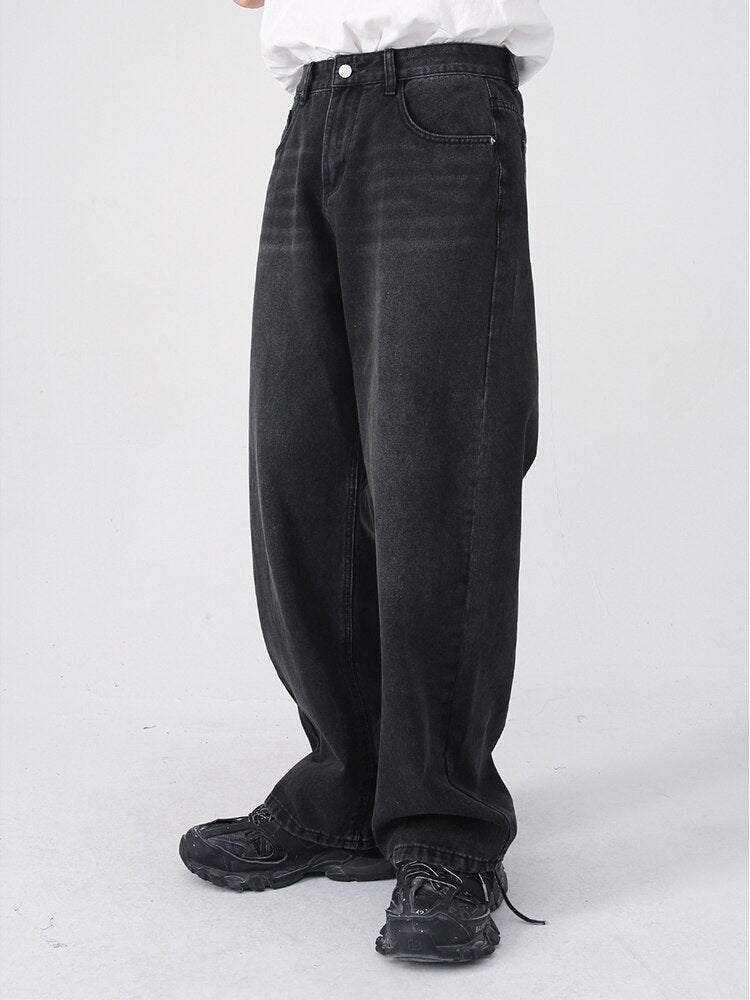 Jean vintage noir à jambes larges