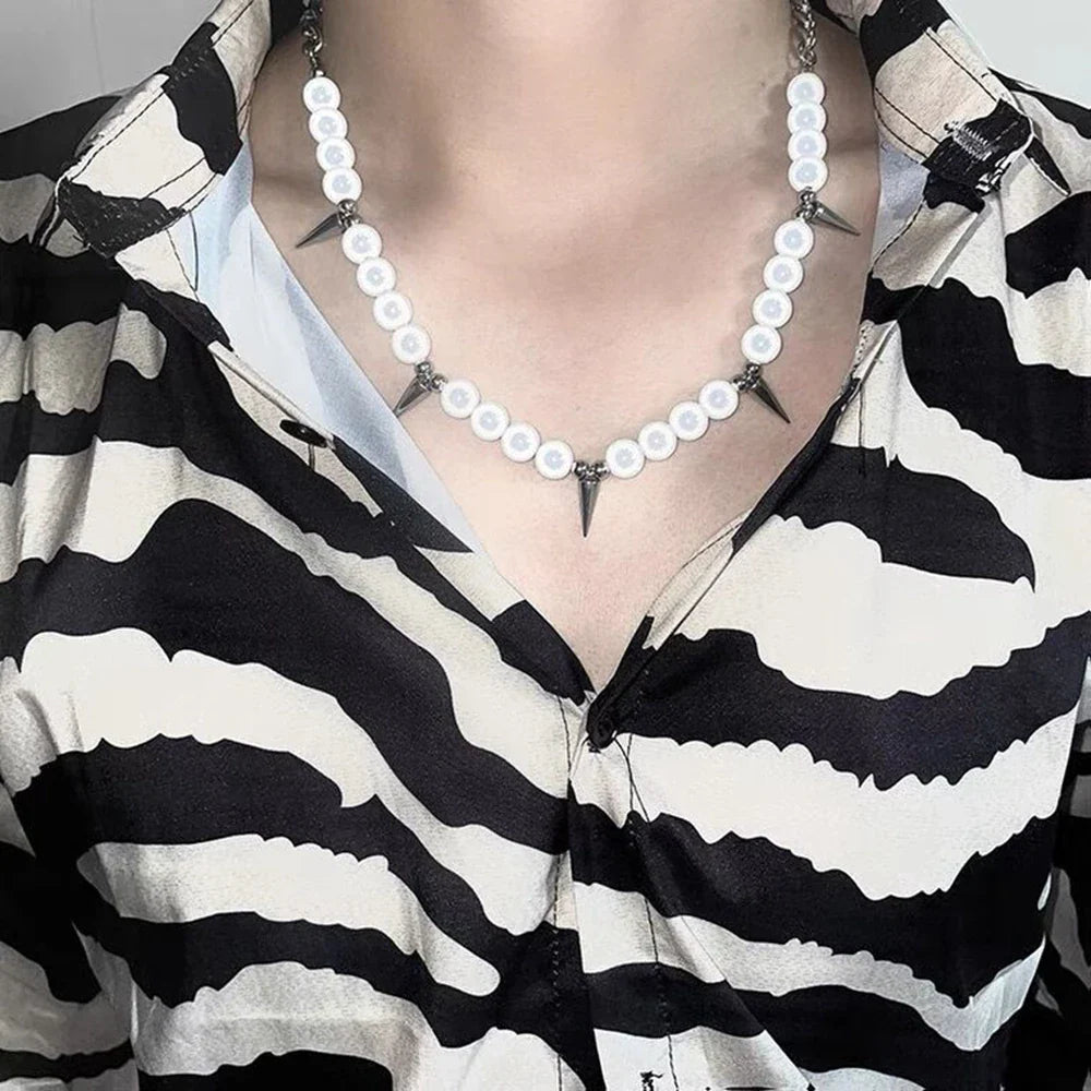 Reflective Punk Rivet Choker Necklace