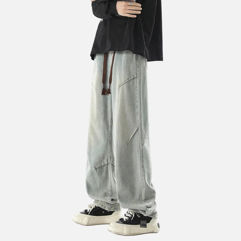 Herbstliche amerikanische Baggy-Arbeitsjeans