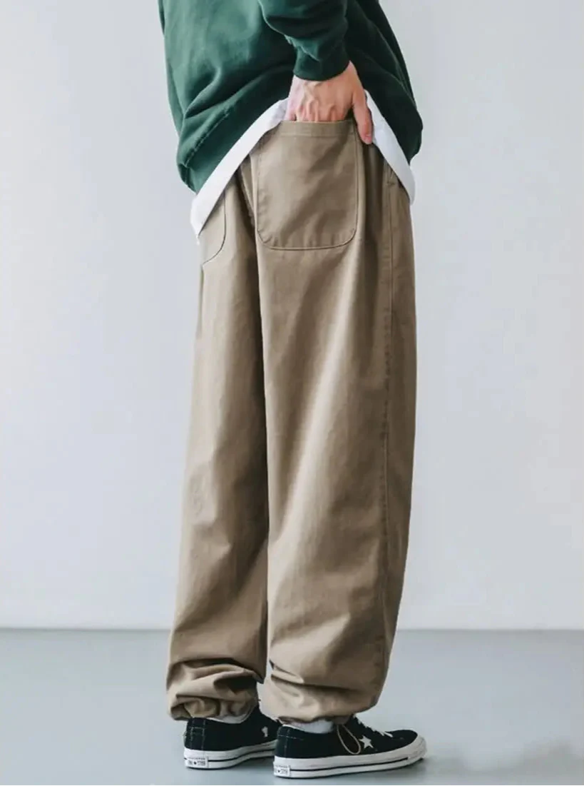 Streetwear-taugliche, vielseitige japanische Retro-Arbeitshose mit lockerem Schnitt