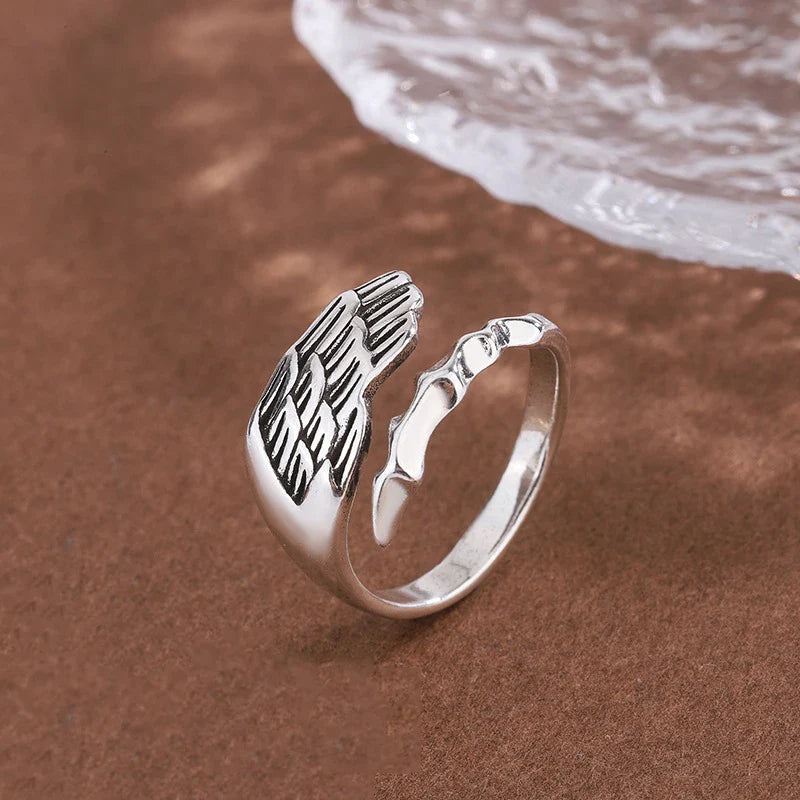 Asymmetric Eagle Wing Punk Ring