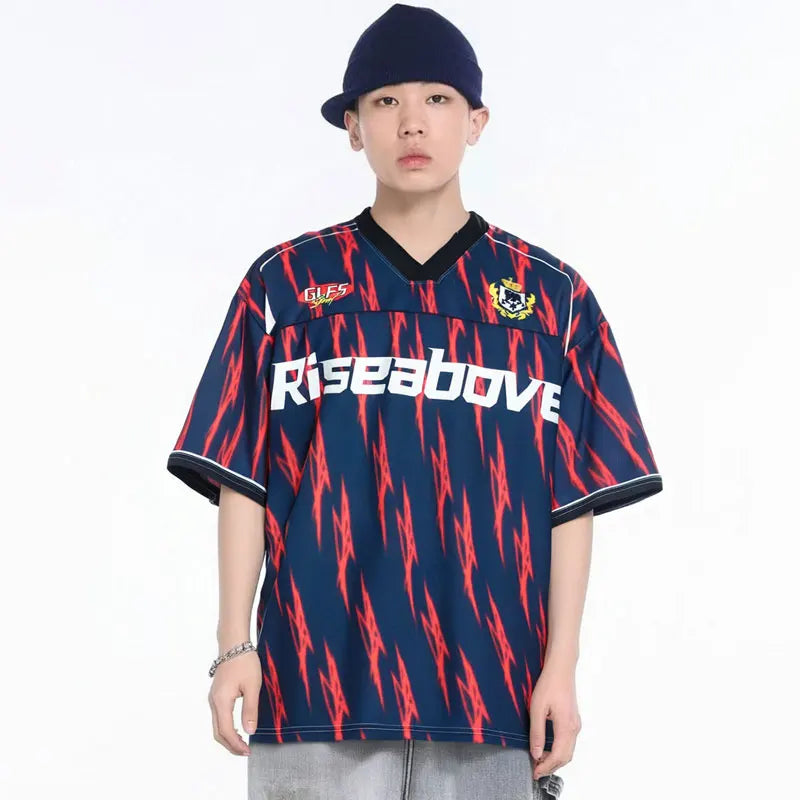 Breathable Y2K Oversized Graphic Printed Racing T-Shirt
