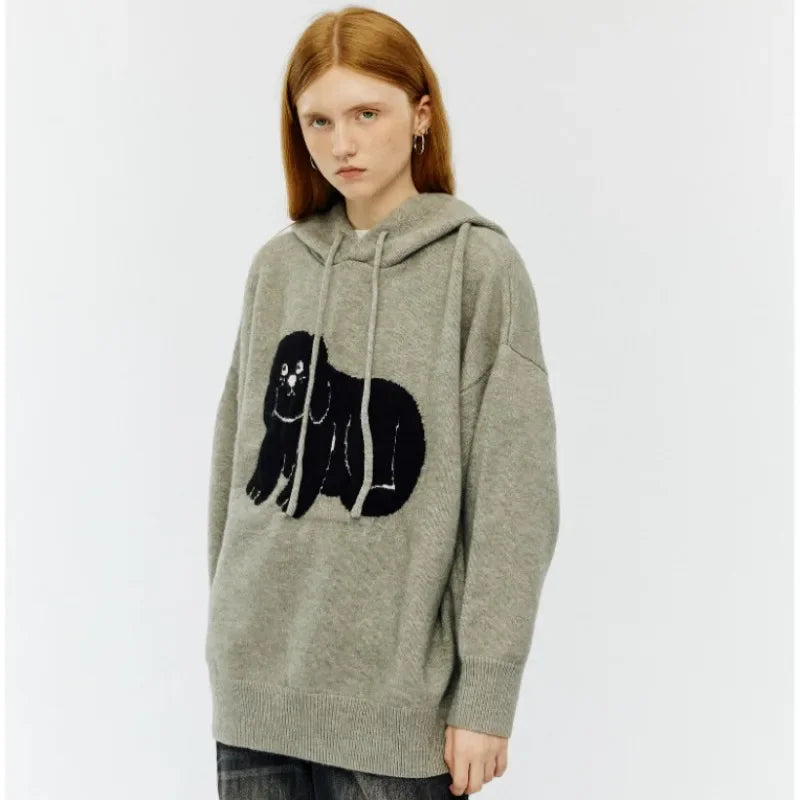 Women Animal Cool Gray Hip Hop Hoodie