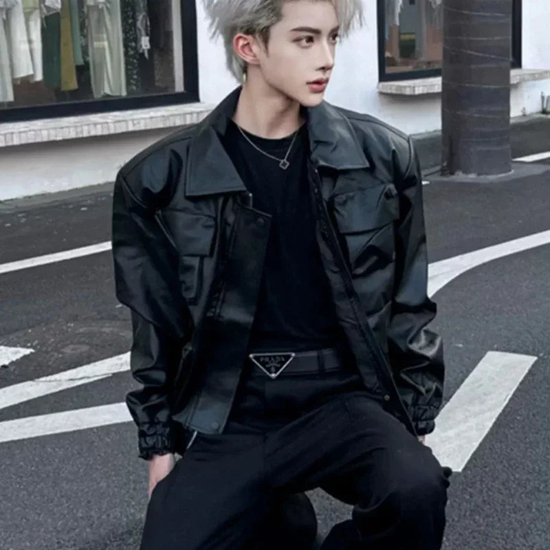 Belle veste de moto rétro américaine en cuir