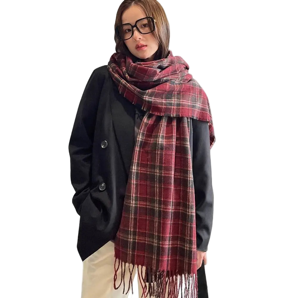 Vintage Plaid Cashmere Scarves