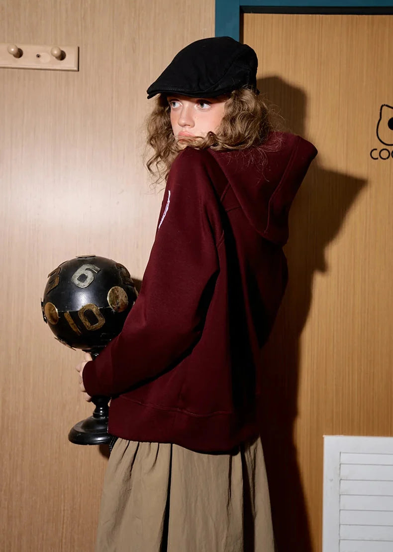 Besticktes Streetwear-Baseball-Sweatshirt mit Kapuze