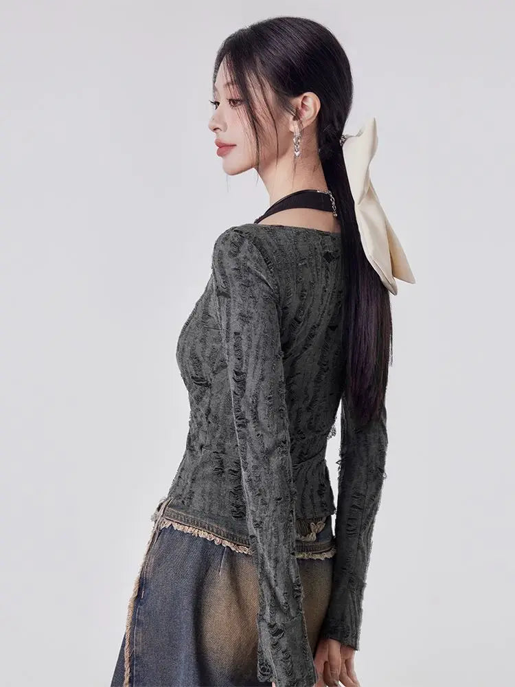 Langarmshirt im Vintage-Retro-Stil