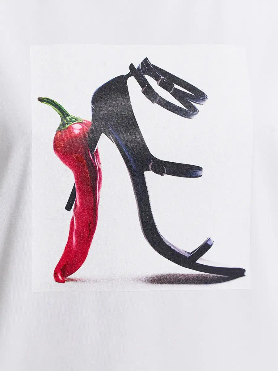 T-shirt décontracté imprimé style russe rétro