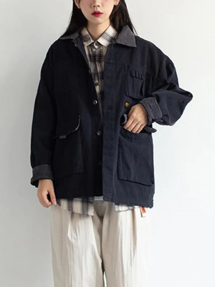 Retro-Jeansjacke im Militärstil