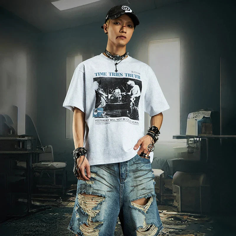 Flattering Stylish Printed Short Sleeve T-Shirt
