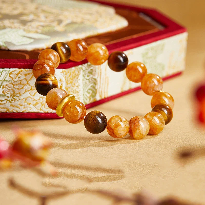 Bracelet de guérison Bouddha en pierre œil de tigre