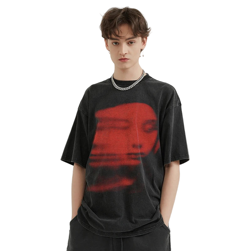 Y2k Crying Girl Washed Tee