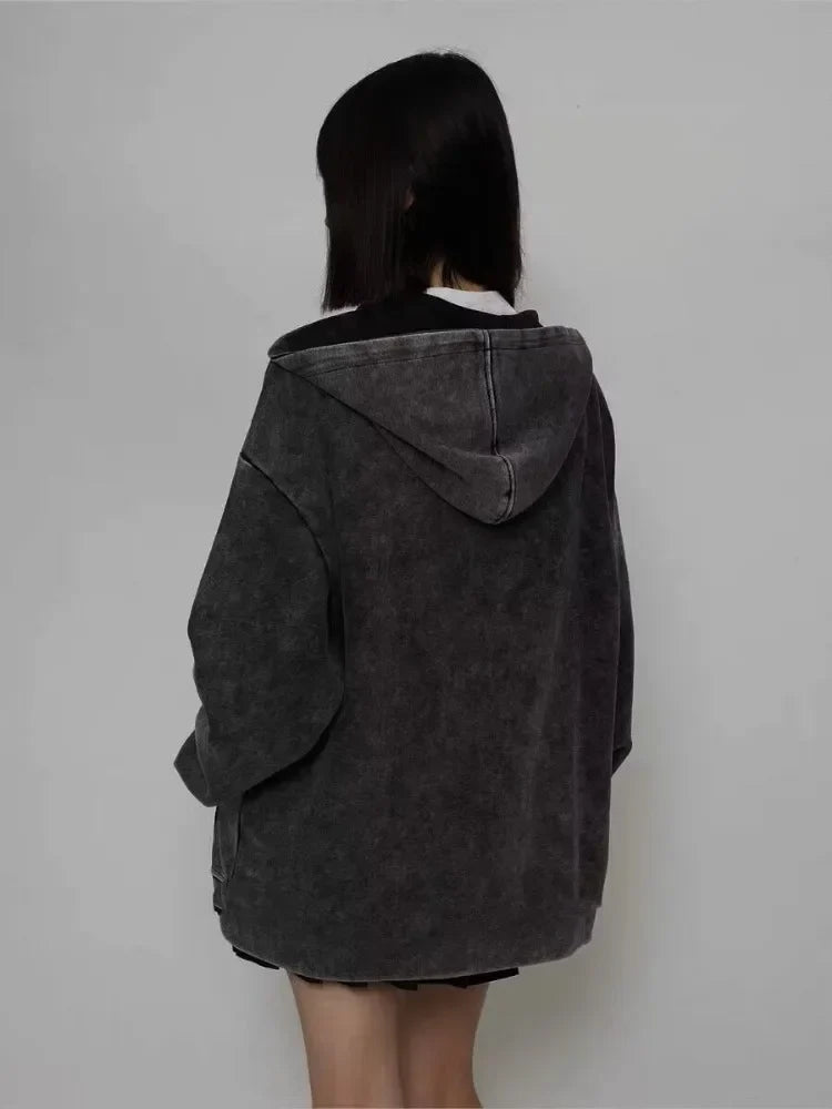 Sweat à capuche oversize confortable avec fermeture éclair
