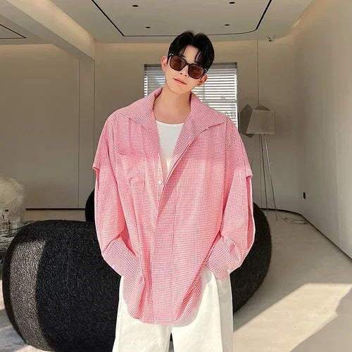 Chemise à carreaux oversize polyvalente et décontractée au style rétro