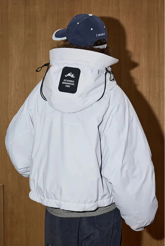 Luxuriöse Winter-Parka-Windjacke mit Kapuze