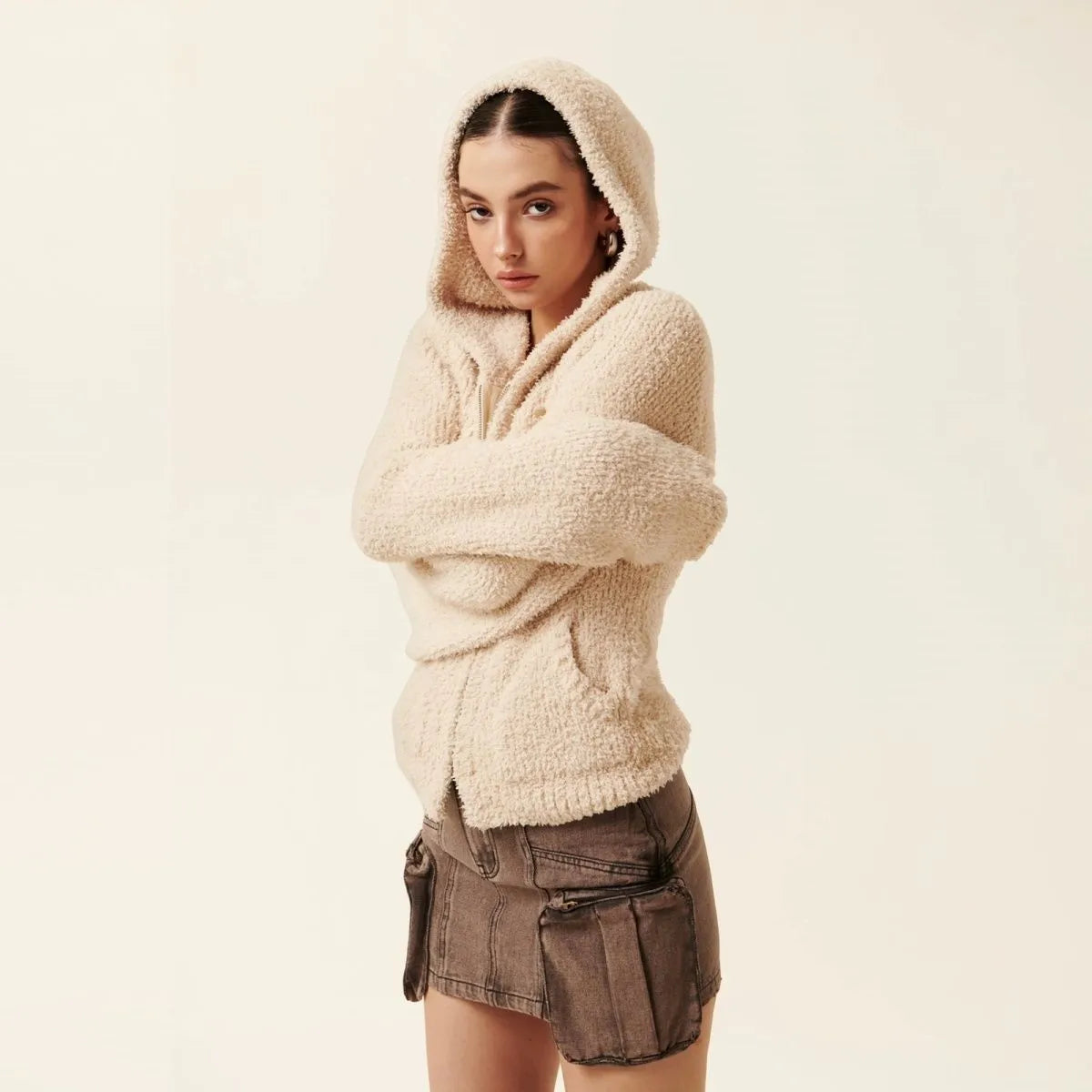 Damen-Sweatshirt im Retro-Stil aus Samt, lässig und bequem