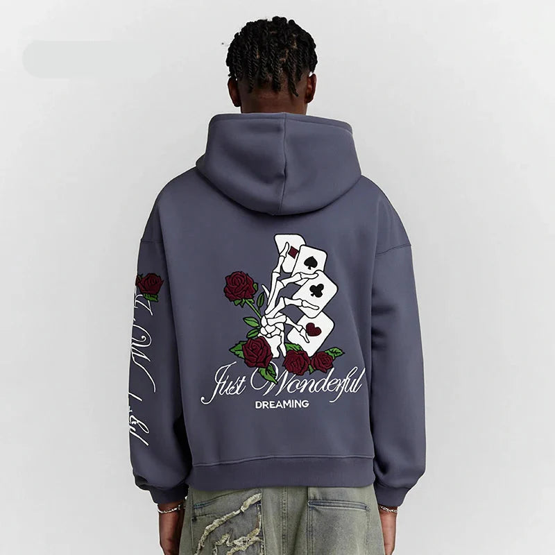 Vintage Washed Boxy Embroidered Hoodie