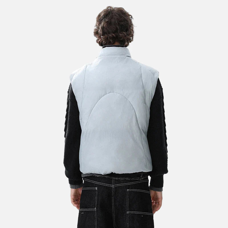 Gilet matelassé à col montant imprimé logo élégant