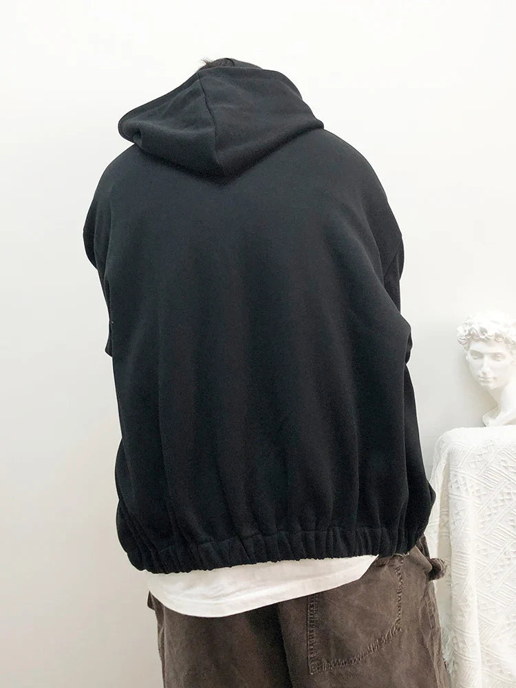 Schweres Premium-Hip-Hop-Sweatshirt mit durchgehendem Reißverschluss