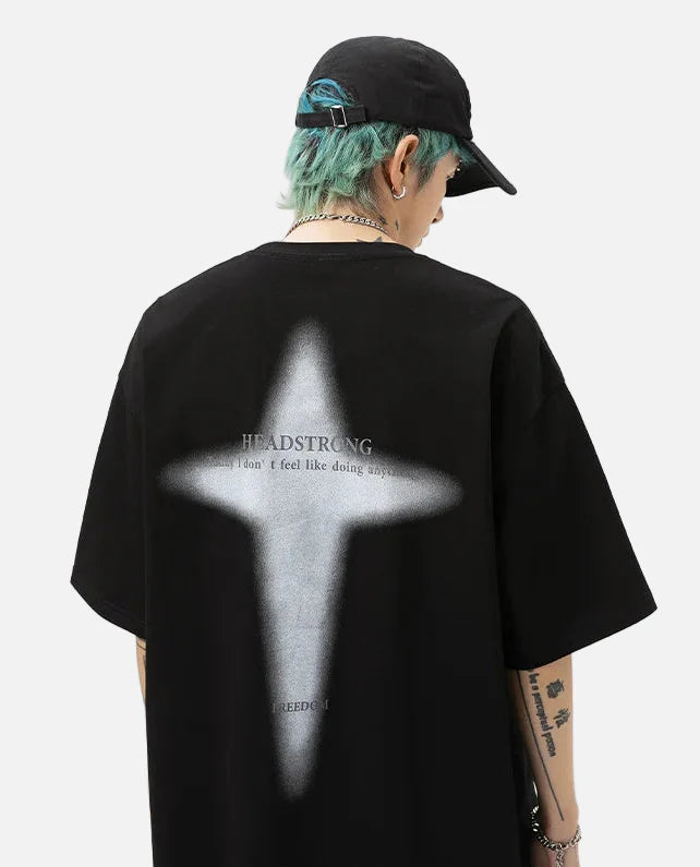 Y2K Oversized Freedom Hip Hop Print T-Shirt