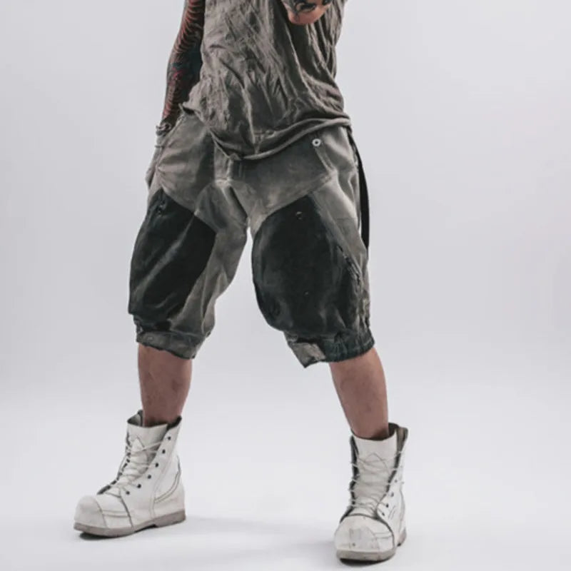 Retro-amerikanische Techwear-Caprihosen und Jeansshorts