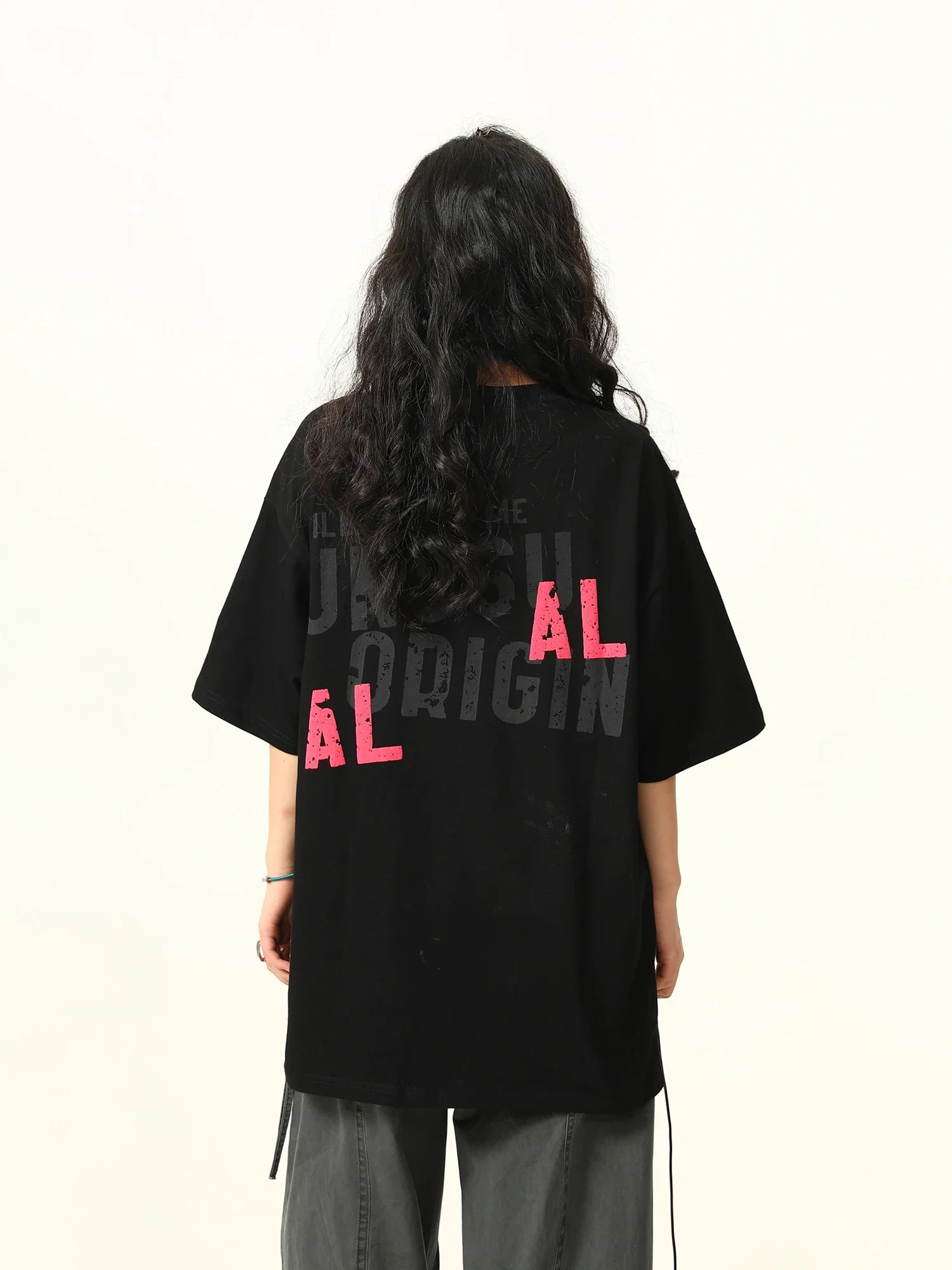 Retro Letter Print Crew Neck T-Shirt