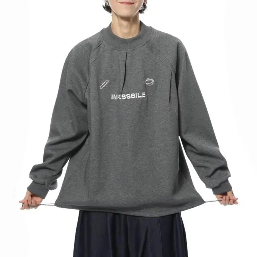 Retro-Pullover mit Stickerei, lässiges Sweatshirt