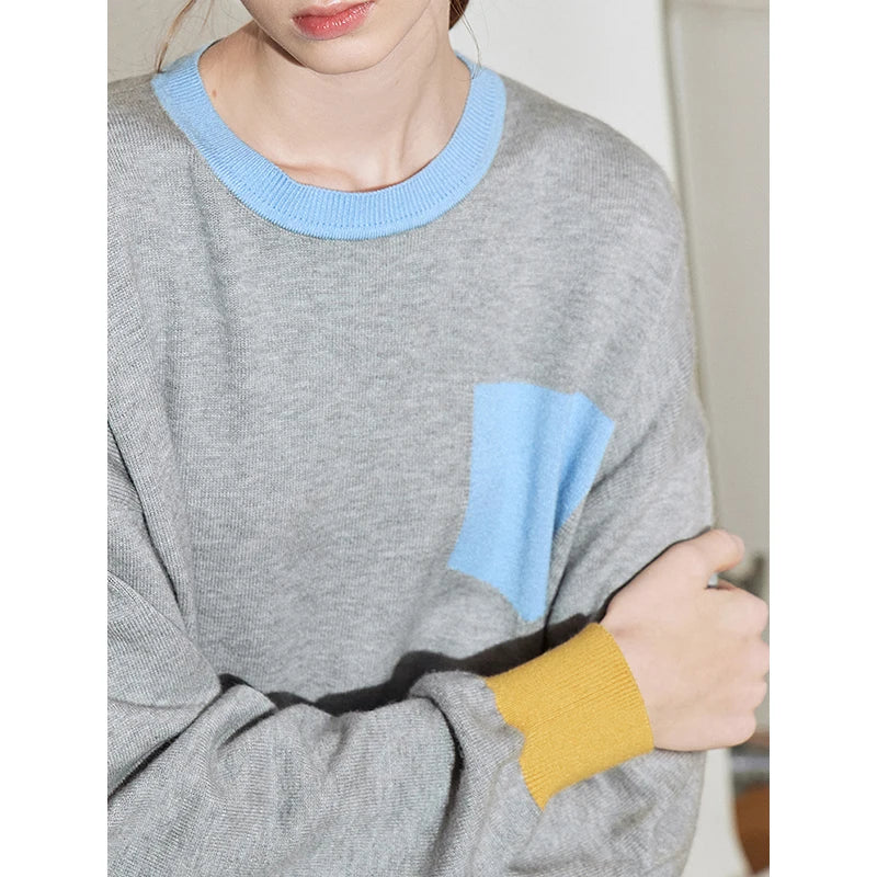 Strickpullover mit Farbblockmuster