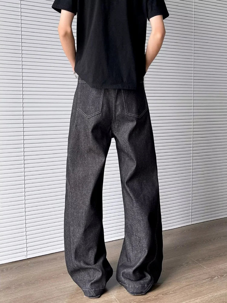 Schwarze Baggy-Jeans mit Cyber-Grafik-Patchwork