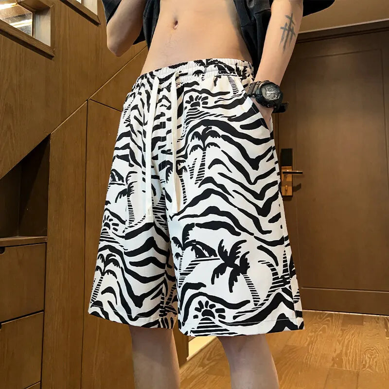 Herren-Shorts aus bedruckter Eisseide