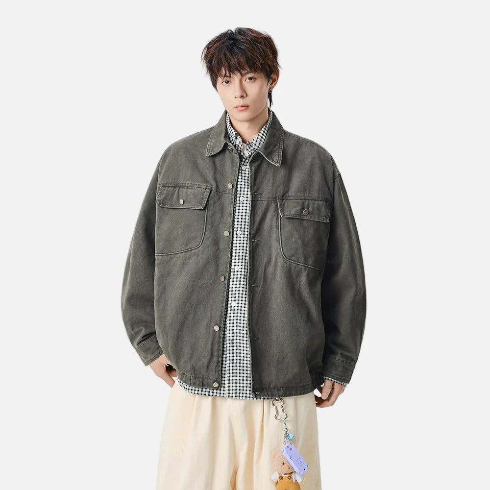 Vielseitige, lässige Jeansjacke mit Knopfleiste