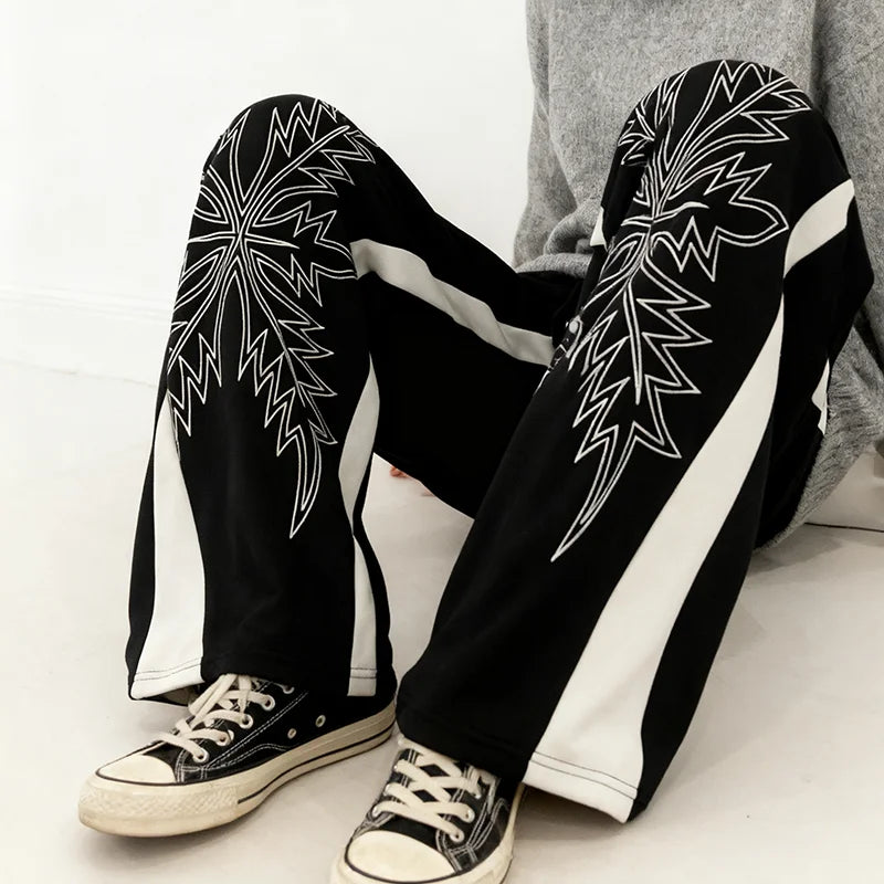 Pantalon de survêtement ample et confortable à motif flocons de neige