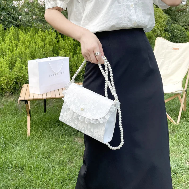 Sac bandoulière Coquette Pearl Chain