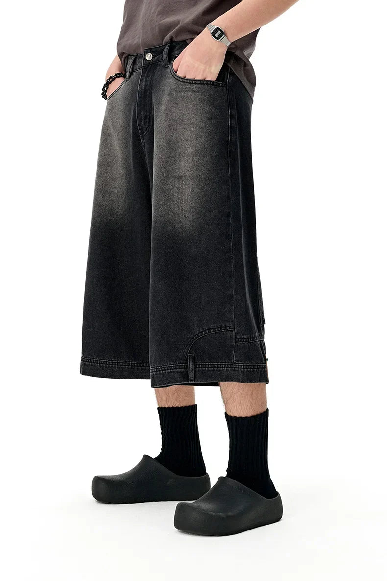 Short en jean délavé style années 2000