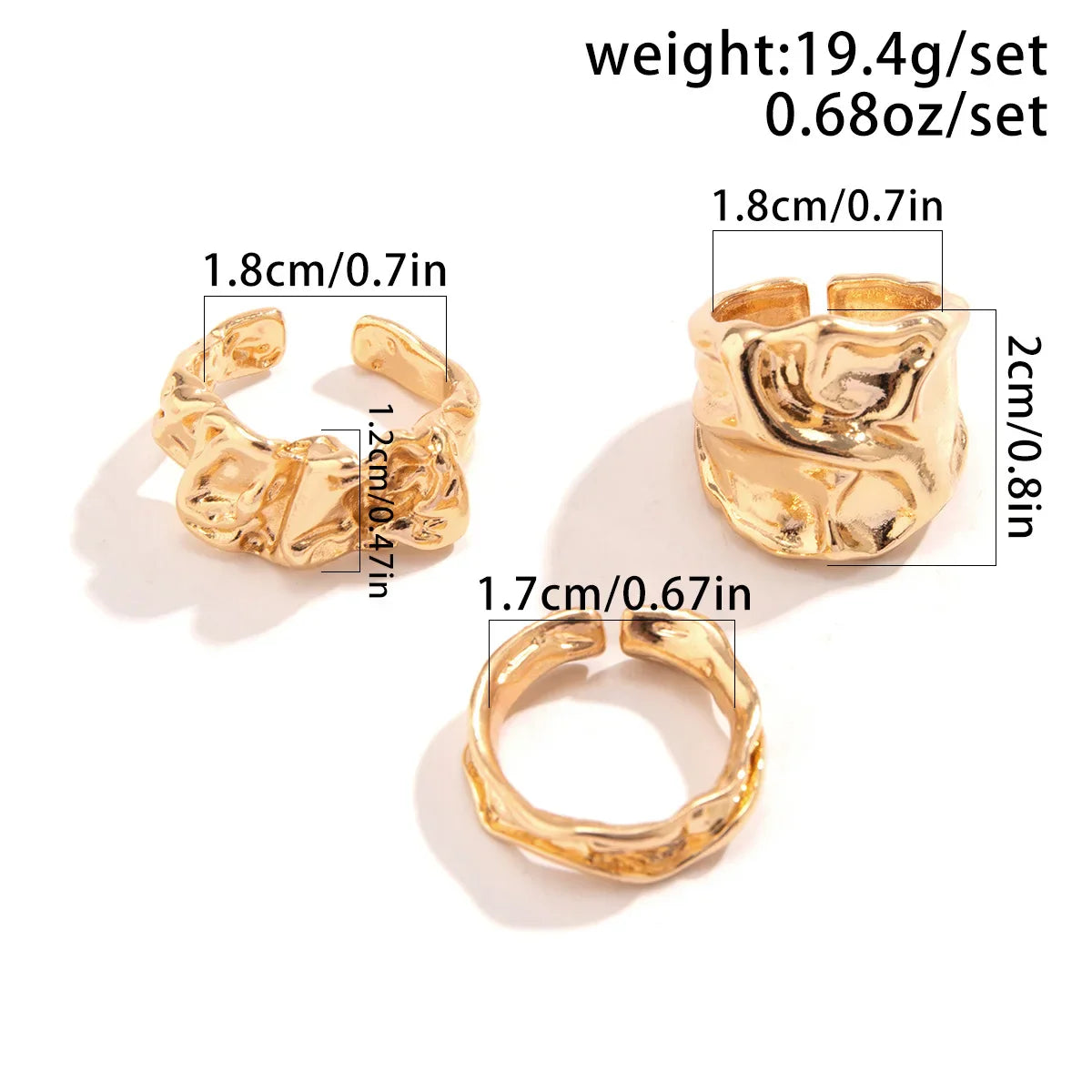 Gefaltete Ringe aus Aluminiumfolie