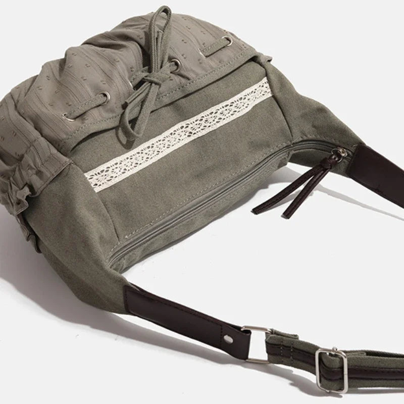 Sac bandoulière vintage en denim à cordon