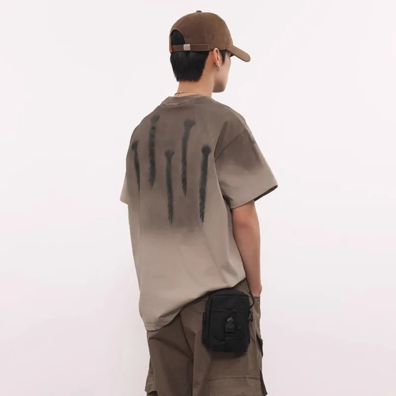 Vintage-T-Shirt mit gewaschenem Grafikprint und kurzen Ärmeln