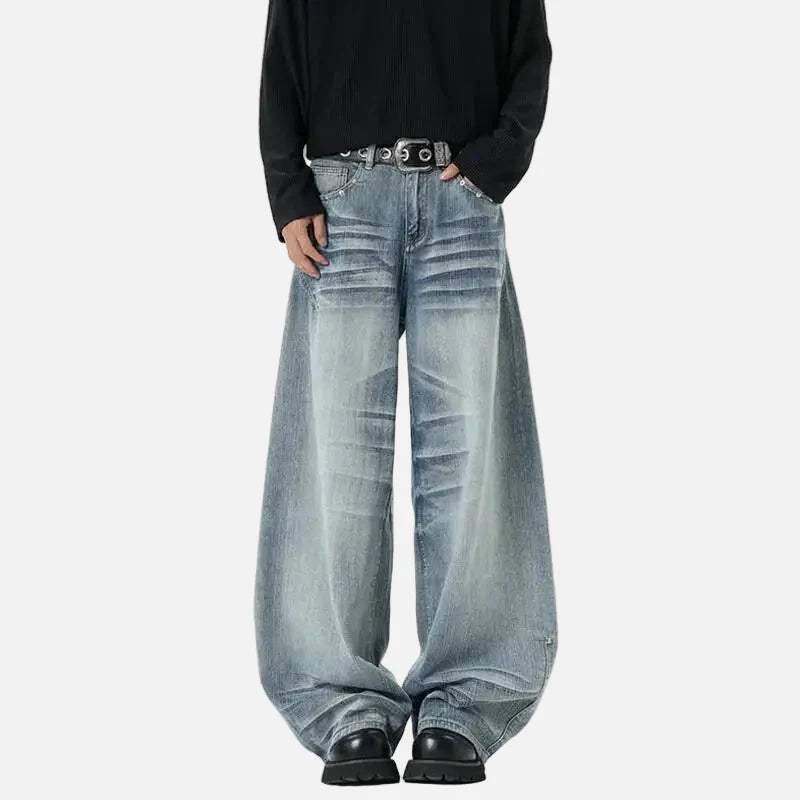 Jean en denim effet moustache, style coréen