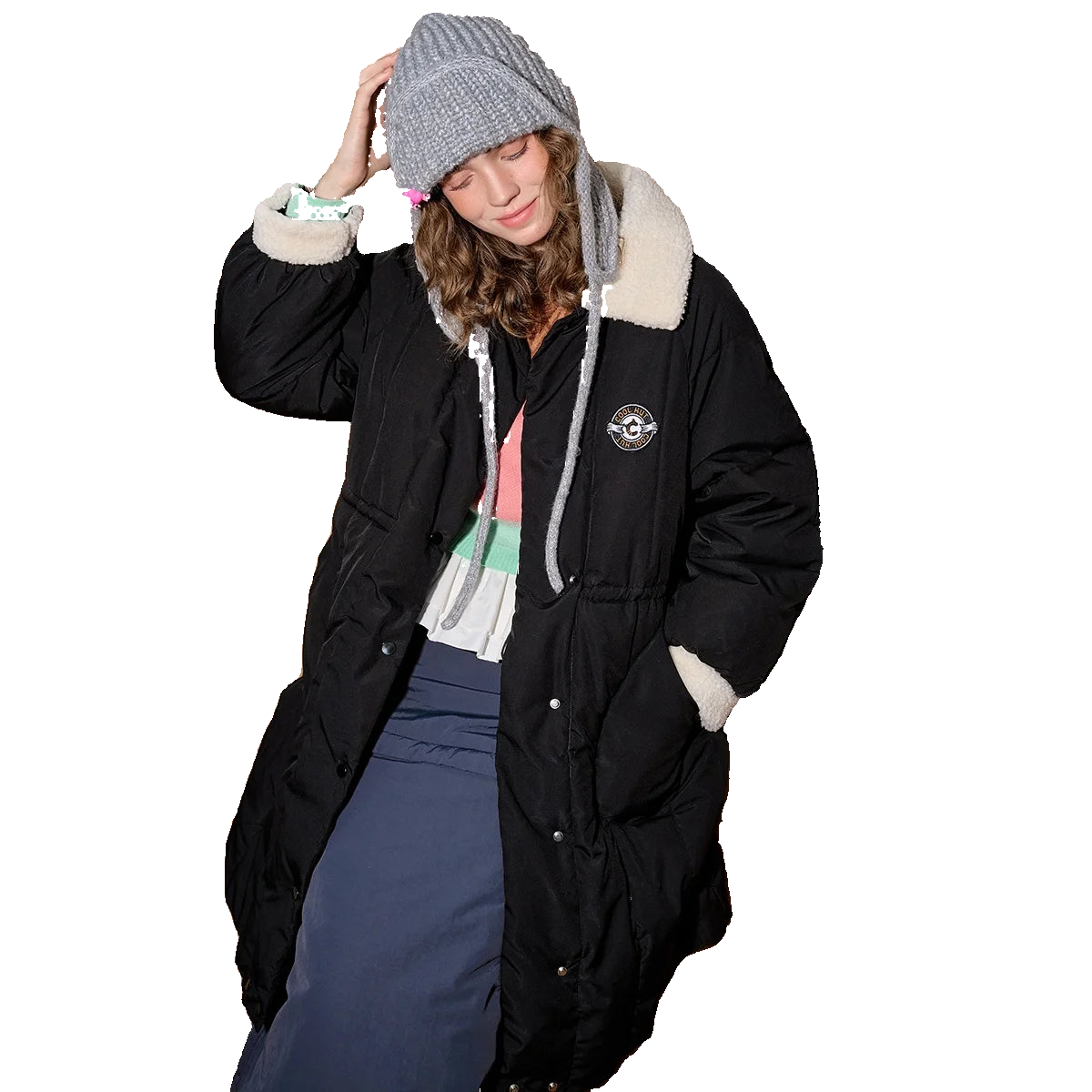 Notched Collar Academic Long Coat