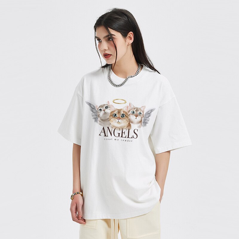 T-shirt oversize Angel Cats